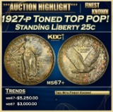 1927-p Standing Liberty Quarter Toned TOP POP! 25c ms67+ SEGS