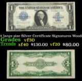 1923 $1 large size Silver Certificate Grades vf++ Signatures Woods/White