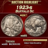 1923-s Buffalo Nickel 5c ms65 SEGS