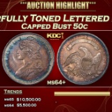 1836 Capped Bust Half Dollar Colorfully Toned Lettered Edge O-115 50c ms64+ SEGS