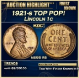 1921-s Lincoln Cent TOP POP! 1c ms66 rb SEGS