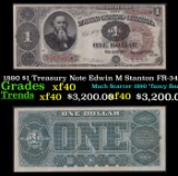 1890 $1 Treasury Note Edwin M Stanton Grades xf FR-348