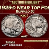 1929-d Buffalo Nickel Near Top Pop 5c ms67 SEGS
