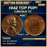 1942 Proof Lincoln Cent TOP POP! 1c pr67+ rd SEGS