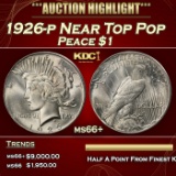 1926-p Peace Dollar Near Top Pop $1 ms66+ SEGS