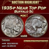 1935-p Buffalo Nickel Near Top Pop 5c ms68 SEGS