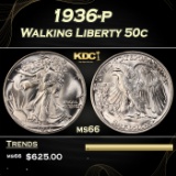 1936-p Walking Liberty Half Dollar 50c Grades ms66
