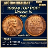 1909-s Lincoln Cent TOP POP! 1c ms67+ RD SEGS