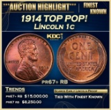 1914 Proof Lincoln Cent TOP POP! 1c pr67+ RB SEGS
