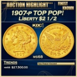 1907-p Gold Liberty Quarter Eagle TOP POP! $2 1/2 ms68 SEGS