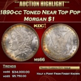 1890-cc Morgan Dollar Toned Near Top Pop $1 ms66 SEGS