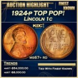 1924-p Lincoln Cent TOP POP! 1c ms67+ rd SEGS