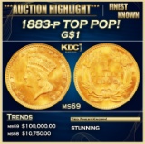 1883-p Gold Dollar TOP POP! $1 ms69 SEGS