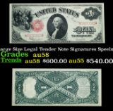 1917 $1 Large Size Legal Tender Note Grades Choice AU/BU Slider Signatures Speelman/White