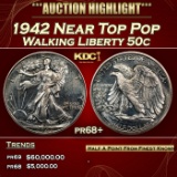1942 Proof Walking Liberty Half Dollar Near Top Pop 50c pr68+ SEGS