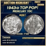 1943-d Mercury Dime TOP POP! 10c ms68+ FSB SEGS