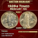 1928-s Mercury Dime Toned 10c ms66+ fsb SEGS