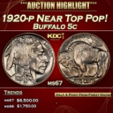 1920-p Buffalo Nickel Near Top Pop! 5c ms67 SEGS