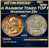 1958-d Washington Quarter Rainbow Toned TOP POP! 25c ms68 SEGS