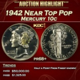 1942 Proof Mercury Dime Near Top Pop 10c pr68+ SEGS