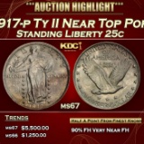 1917-p Ty II Standing Liberty Quarter Near Top Pop 25c Grades ms67