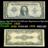 1923 $1 large size Silver Certificate Grades vf+ Signatures Speelman/White