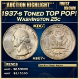 1937-s Washington Quarter Toned TOP POP! 25c ms67+ SEGS