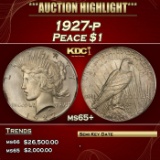 1927-p Peace Dollar $1 ms65+ SEGS