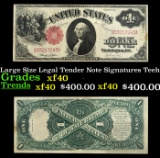 1917 $1 Large Size Legal Tender Note Grades xf Signatures Teehee/Burke
