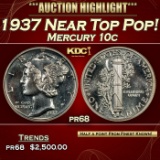 1937 Proof Mercury Dime Near Top Pop! 10c pr68 SEGS