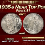 1935-s Peace Dollar Near Top Pop $1 ms66 SEGS