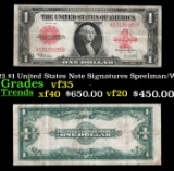 1923 $1 United States Note Grades vf++ Signatures Speelman/White