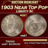1903 Liberty Nickel Near Top Pop 5c ms67 SEGS