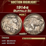 1914-s Buffalo Nickel 5c ms65+ SEGS