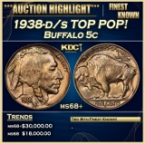 1938-d/s Buffalo Nickel TOP POP! 5c ms68+ SEGS