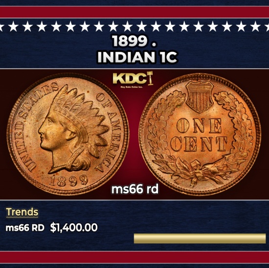 1899 Indian Cent . 1c ms66 rd SEGS