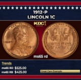 1912-p Lincoln Cent 1c Grades ms65 rd