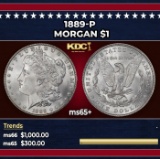 1889-p Morgan Dollar $1 Grades ms65+