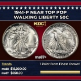 1941-p Walking Liberty Half Dollar Near Top Pop 50c ms67+ SEGS