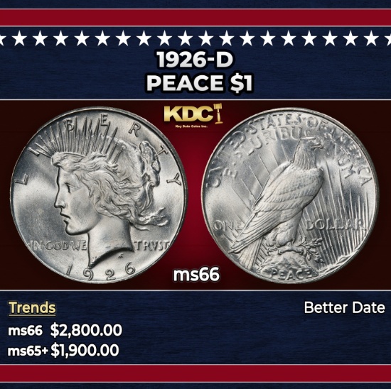 1926-d Peace Dollar $1 ms66 SEGS