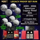 2005-2006 US Mint Legacy Proof Sets - 25 Coins Total, 2 Complete Sets Over 3oz Of Silver