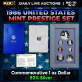 1986 United States Mint Prestige Proof Set 7 Coins W/ Box & COA