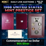 1988 United States Mint Prestige Proof Set 6 Coins W/ Box & COA
