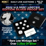 RARE 2022 United States Mint Limited Edition Silver Proof Set 8 coins, Over 2.25oz Of Silver low min