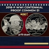 2018-p WWI Centennial Proof Modern Commem Dollar $1 pr70 dcam SEGS