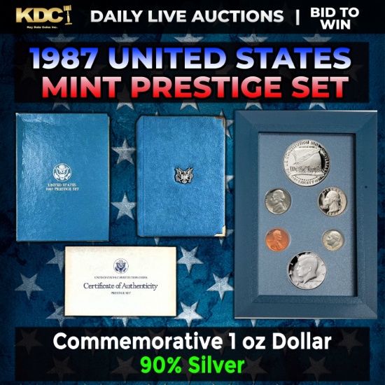 1987 United States Mint Prestige Proof Set 6 Coins W/ Box & COA
