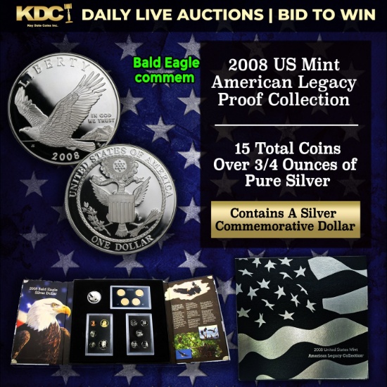 2008 U.S. Mint American Legacy Collection Set 15 Coins About 1 Oz Of Pure Silver