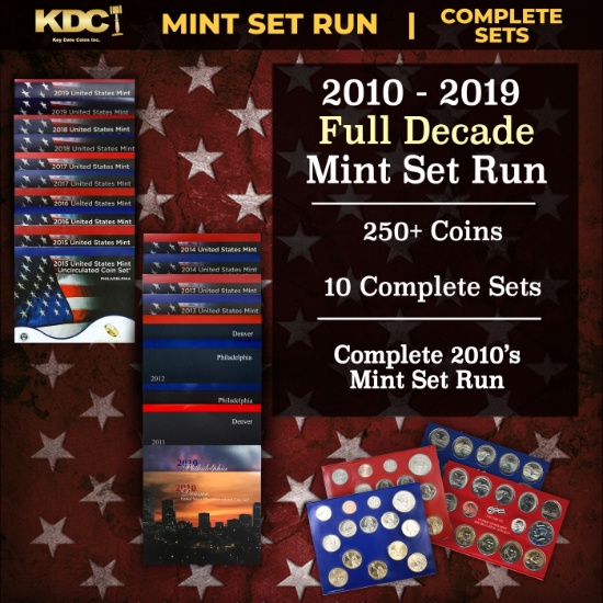 2010-2019 Full Decade Mint Set Run - 254 Coins, 10 Complete Sets