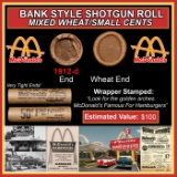 Lincoln Wheat Cent 1c Mixed Roll Orig Brandt McDonalds Wrapper, 1912-d end, Wheat other end