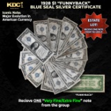1x 1928 $1 Funnyback Blue Seal Silver Certificate Grades VF/XF